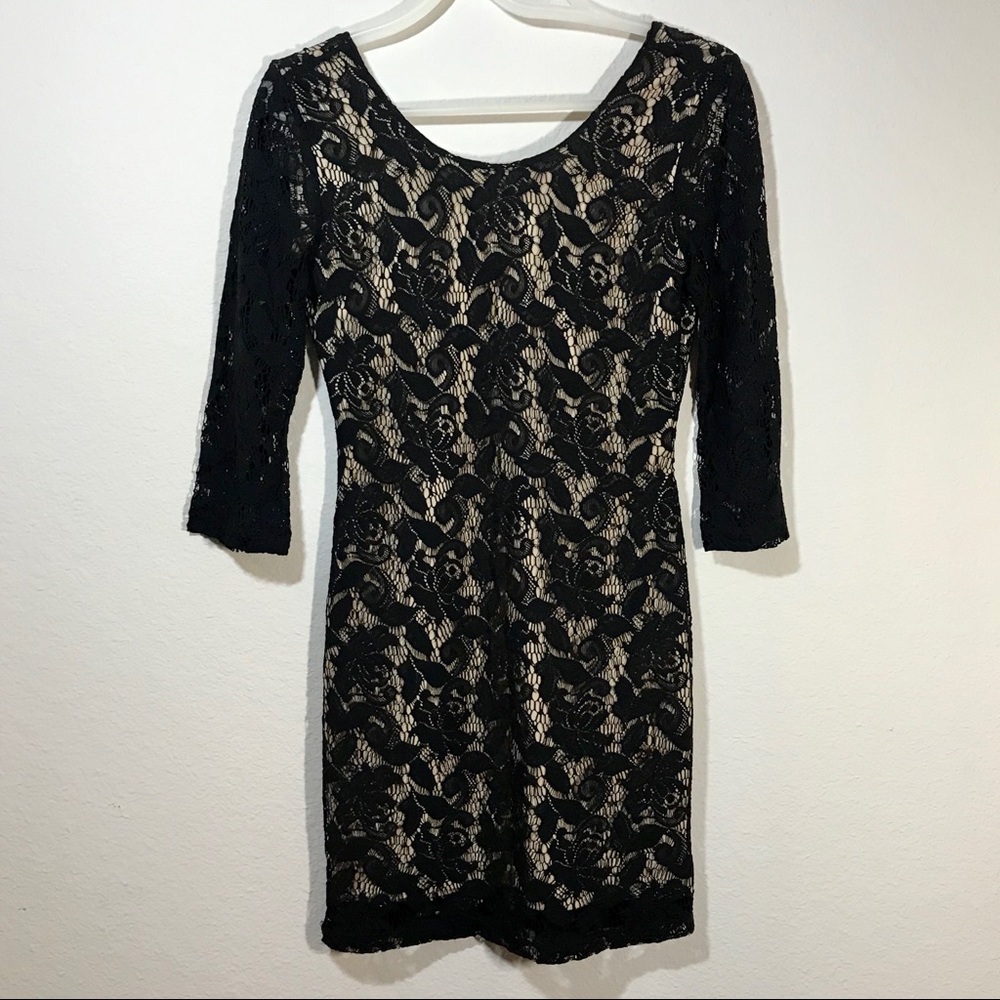 H&M Black Lace Bodycon Dress